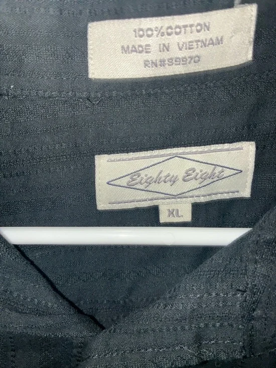 Eighty Eight Black Button-Up Shirt with Subtle Logo - Picture 3 of 3